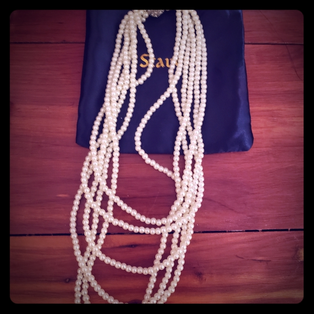 Stauer Multi Strand Pearl Necklace